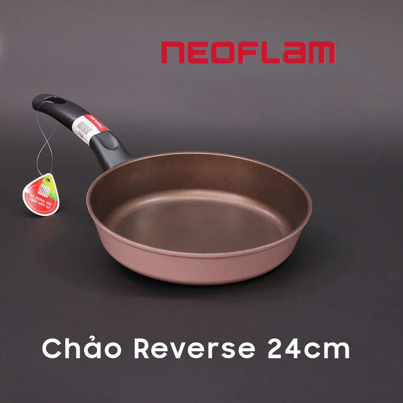 Chảo chiên Reverse Neoflam - 24cm, thân bằng hợp kim nhôm, phủ chống dính Silkware của hãng Daikin_Nhật Bản