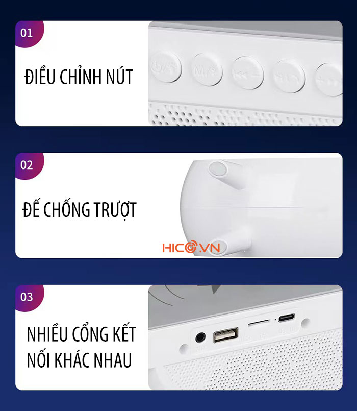 Loa Bluetooth 3 Trong 1 Kiêm Đế sạc không dây Pin 1800mAh Hiệu Ứng đèn led RGB BS23 cực đẹp, đèn trang trí cho căn phòng, hỗ trợ sạc không dây tiện lợi giao hàng nhanh