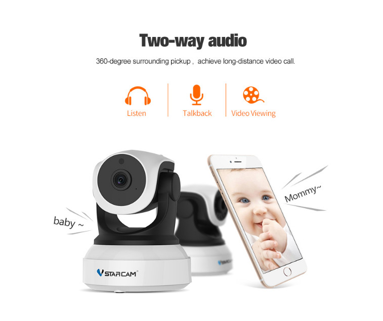 Combo Camera IP Wifi VStarcam C24s 2.0 - Full HD 1080p không dây , Kèm thẻ nhớ 32GB A1 Lexar  - Hàng chính hãng