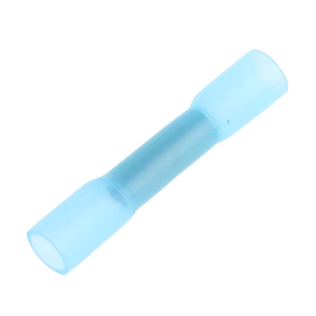 20 Pieces Heat Shrink Butt Crimp Terminals Wire Connectors AWG 16-14 Blue