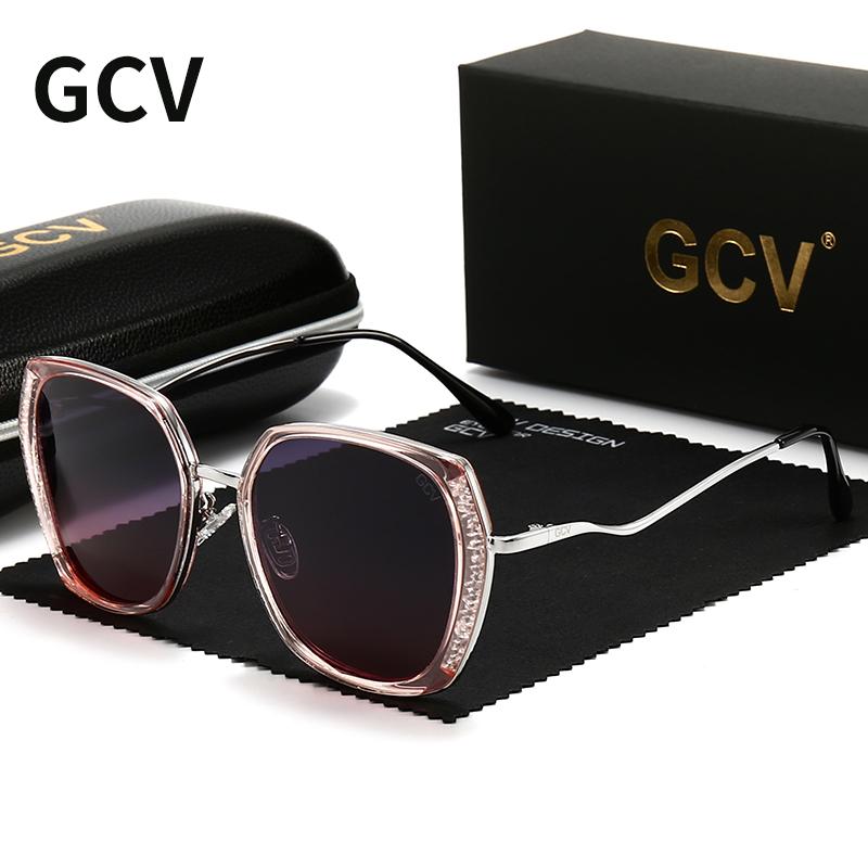 GCV Thương Hiệu 2021 Thiết Kế Mới Nữ Kính Mát Nữ Thời Trang Gọng Vuông Màu Cho Kính Mắt Tuyệt Đẹp Đẹp Phân Cực Tinh Tế