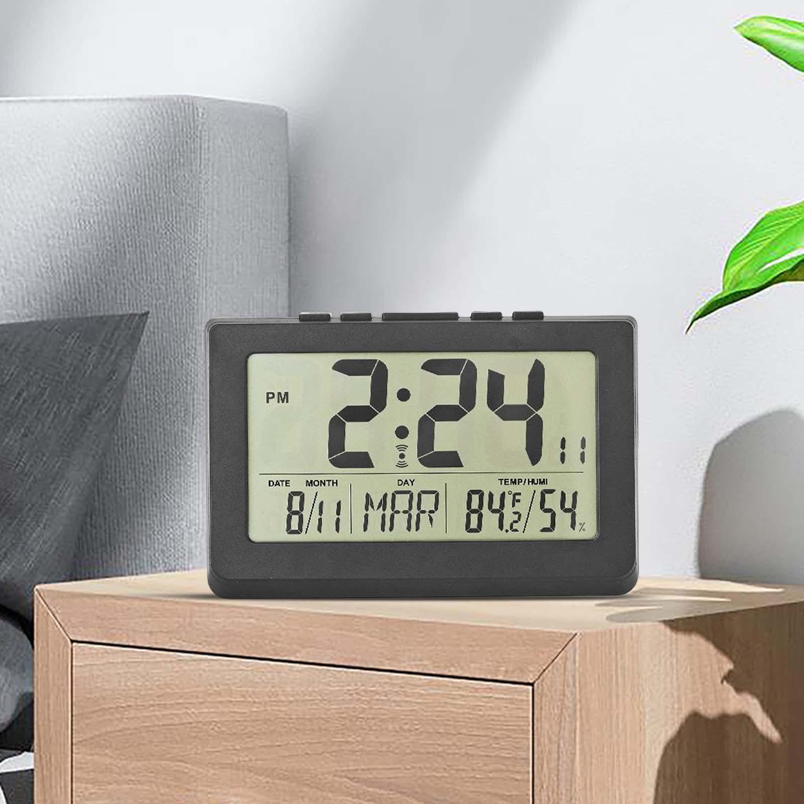 Multifunctional Digital Clock, Modern LCD Temperature Humidity Display Large Screen Wall Clocks for Shop Gift Bedroom Restaurant Decor