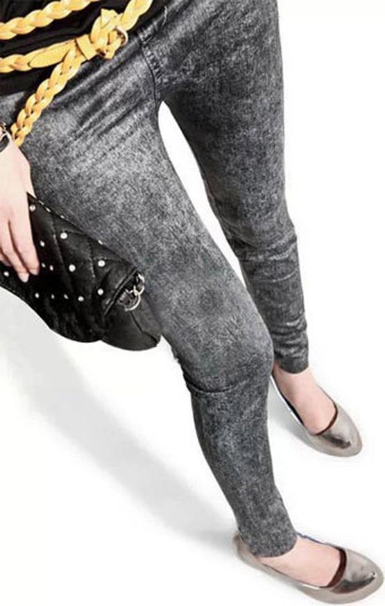 Quần legging giả jean nữ hoa tuyết MS275