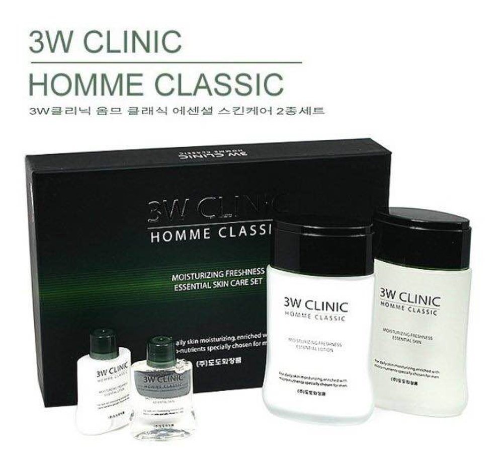 Bộ Chăm Sóc Da Dành Cho Nam Hàn Quốc 3W Clinic Homme Classic Moisturizing Freshness Essential Skin Care