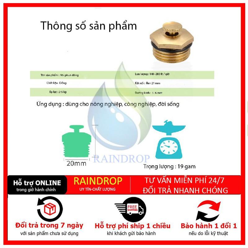 2 Đầu phun bít đồng chỉnh lưu lượng-bảo hành 3 năm