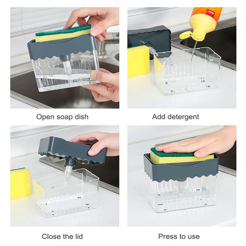 Hộp Đựng Xà Phòng Dạng Nhấn 2 Trong 1 Tiện Dụng