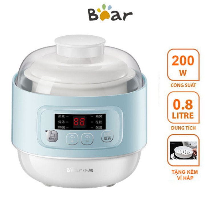 Nồi nấu chậm Bear DDZ-A08G2 - Đầy đủ dinh dưỡng - Hàng chính hãng