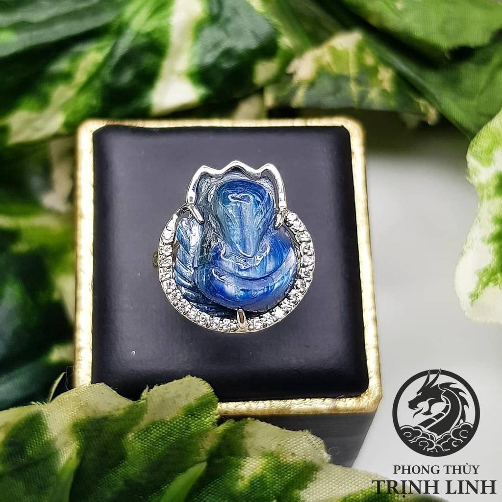 NHẪN HỒ LY XANH BIỂN ĐẬM