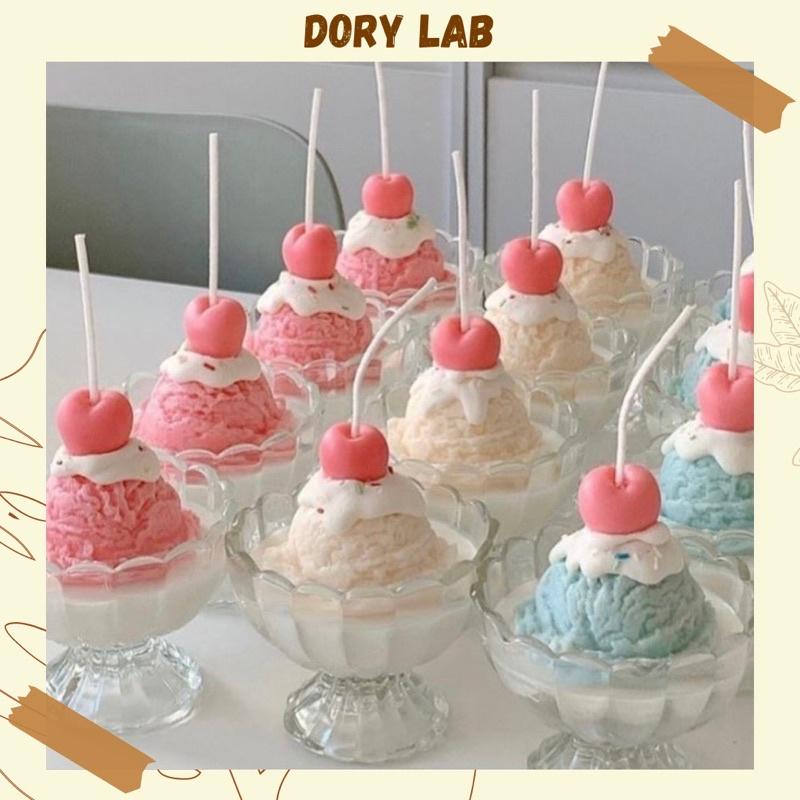 Nến Thơm Handmade Ly Kem Full Topping Ngũ Sắc, Phụ Kiện Decor, Quà Tặng - Dory Lab