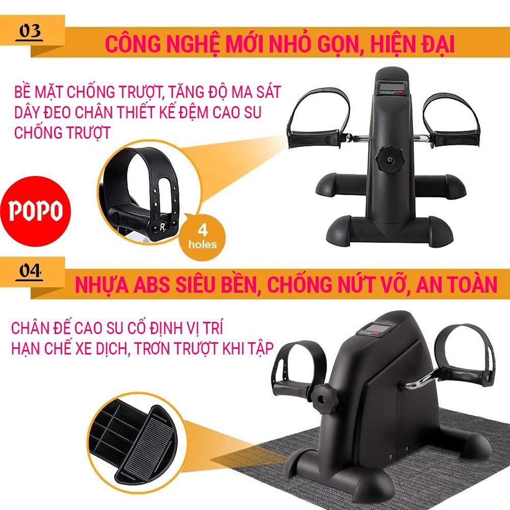 Xe đạp tập mini hỗ trợ tập cơ tay, tập chân tại nhà giúp phục hồi chức năng, giảm đau nhức YGW36Black cao cấp POPO