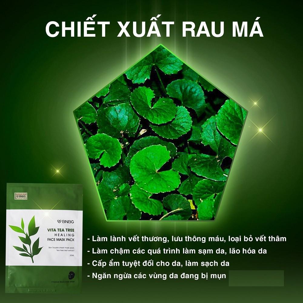 Combo 5 Mặt nạ thải độc chiết xuất tràm trà BNBG Vita Tea Tree Healing Face Mask Pack 30ml x 5