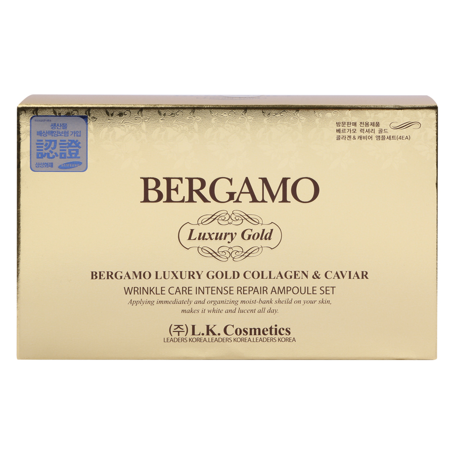 Tinh Chất Dưỡng Da Serum Bergamo Luxury Gold Collagen &amp; Cavia B003 (Set 4 Chai)