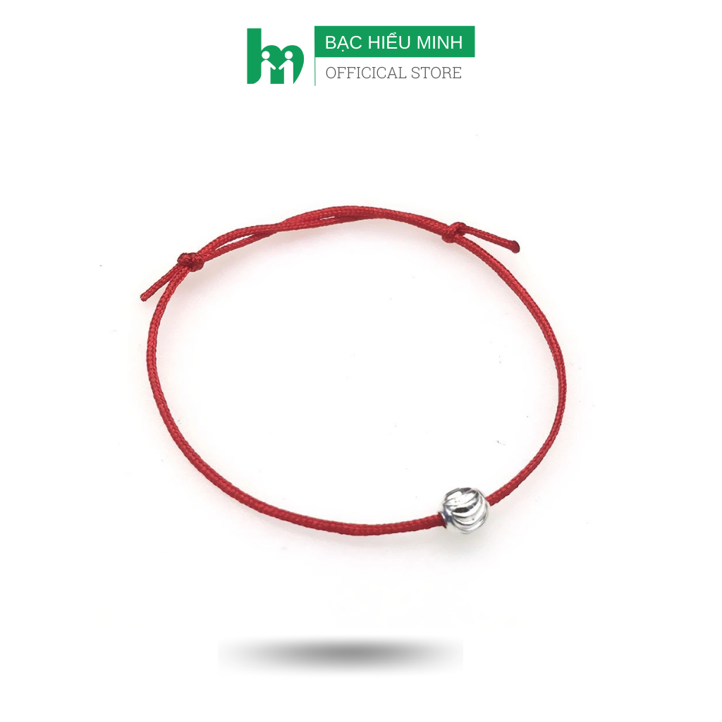 Lắc Tay Nam Bạc Hiểu Minh LTN031 - Dây Chỉ Đỏ Mix Bi Bạc - Bảo Hành Vĩnh Viễn
