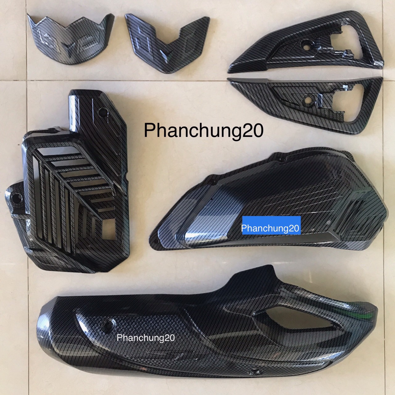 COMBO ỐP PHỤ KIỆN TRANG TRÍ DÙNG CHO XE SH 2020 2021 2022 2023 CACBON