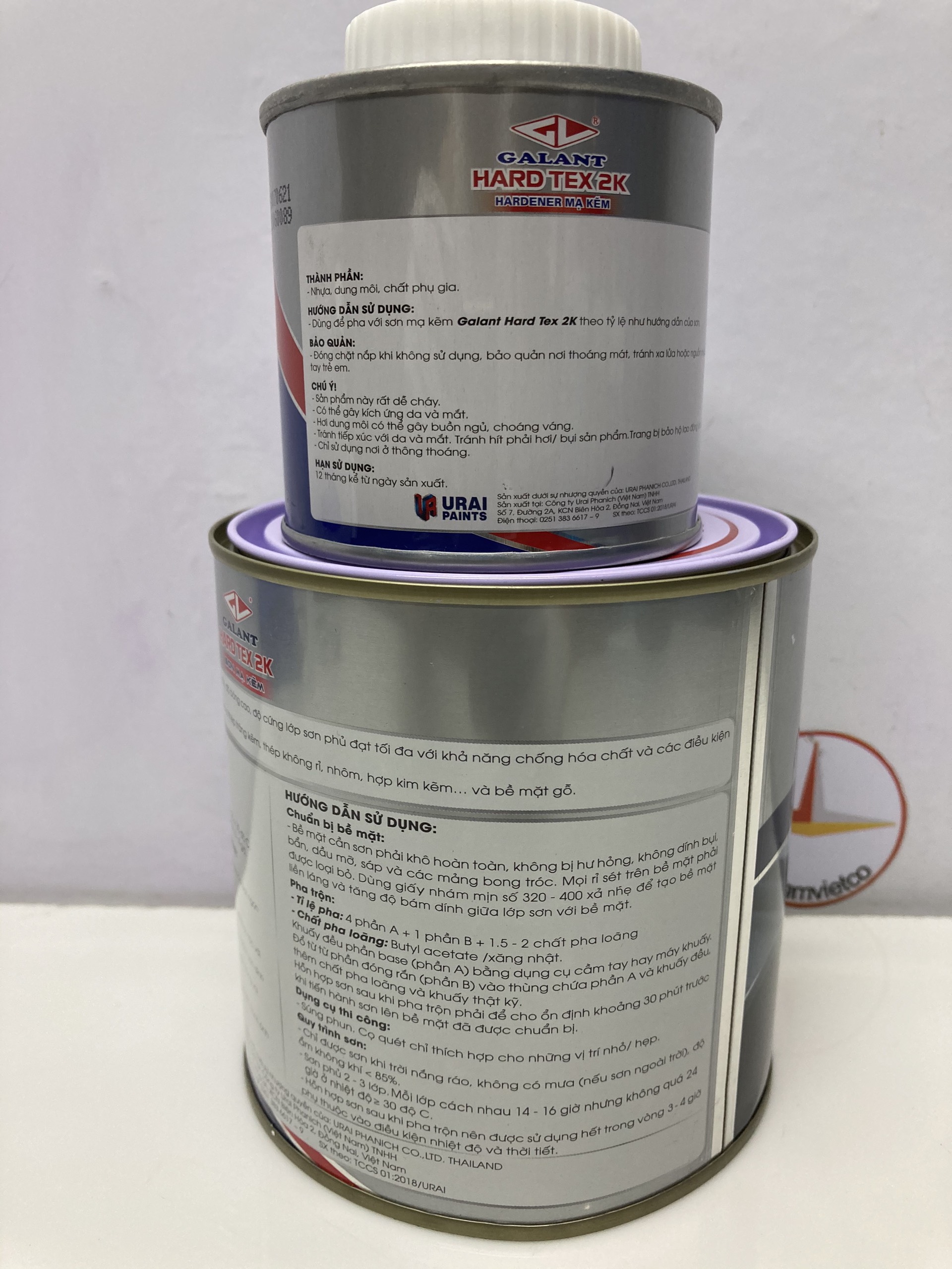 Sơn sắt mạ kẽm không cần lót Galant Hard Tex 2K River Blue 477 1L/bộ