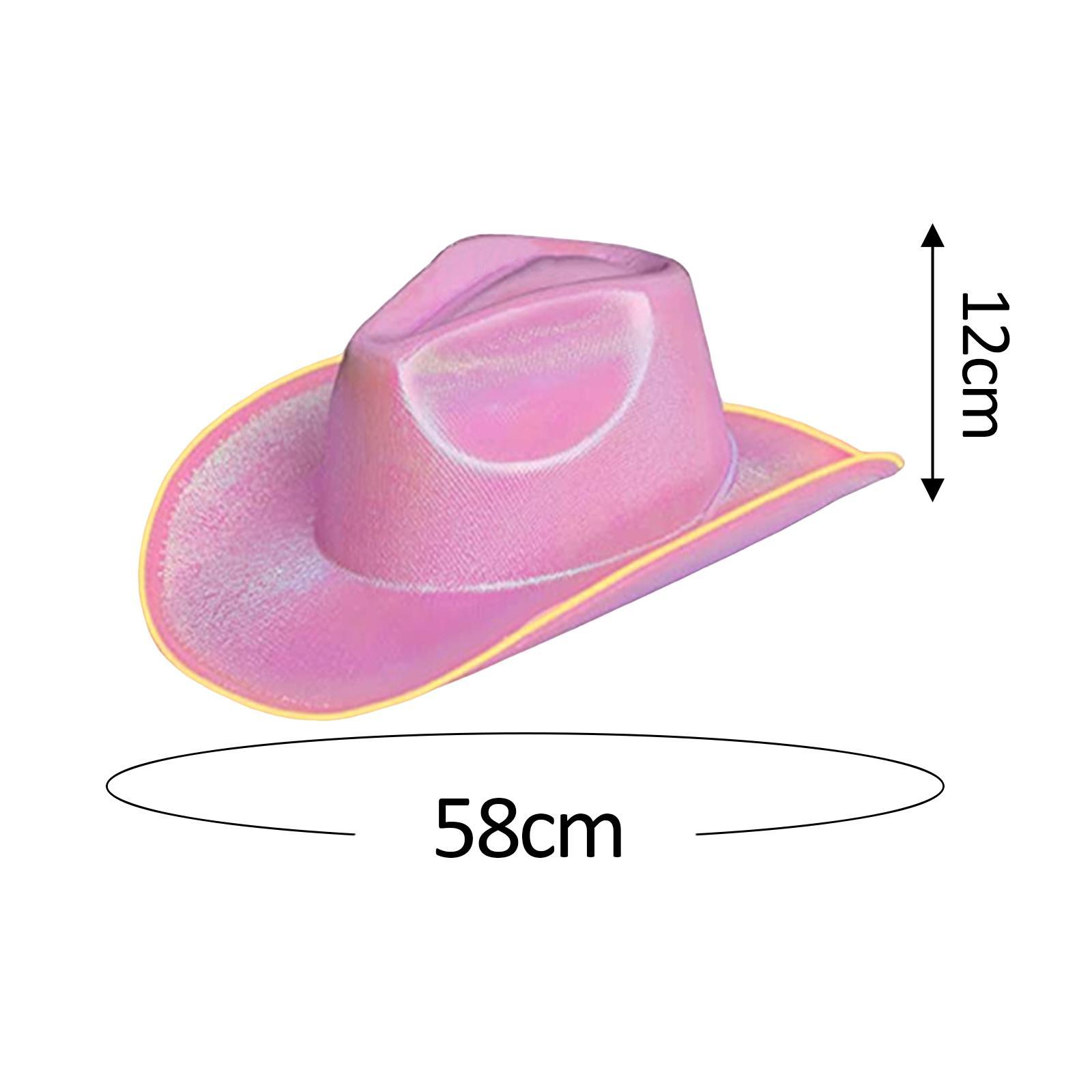 LED Cowboy Hat, Light up Cowboy Hat, Headwear Fancy Dress Headgear Cowgirl Hat Western Hat for Role Play Engagement Halloween Music Festival