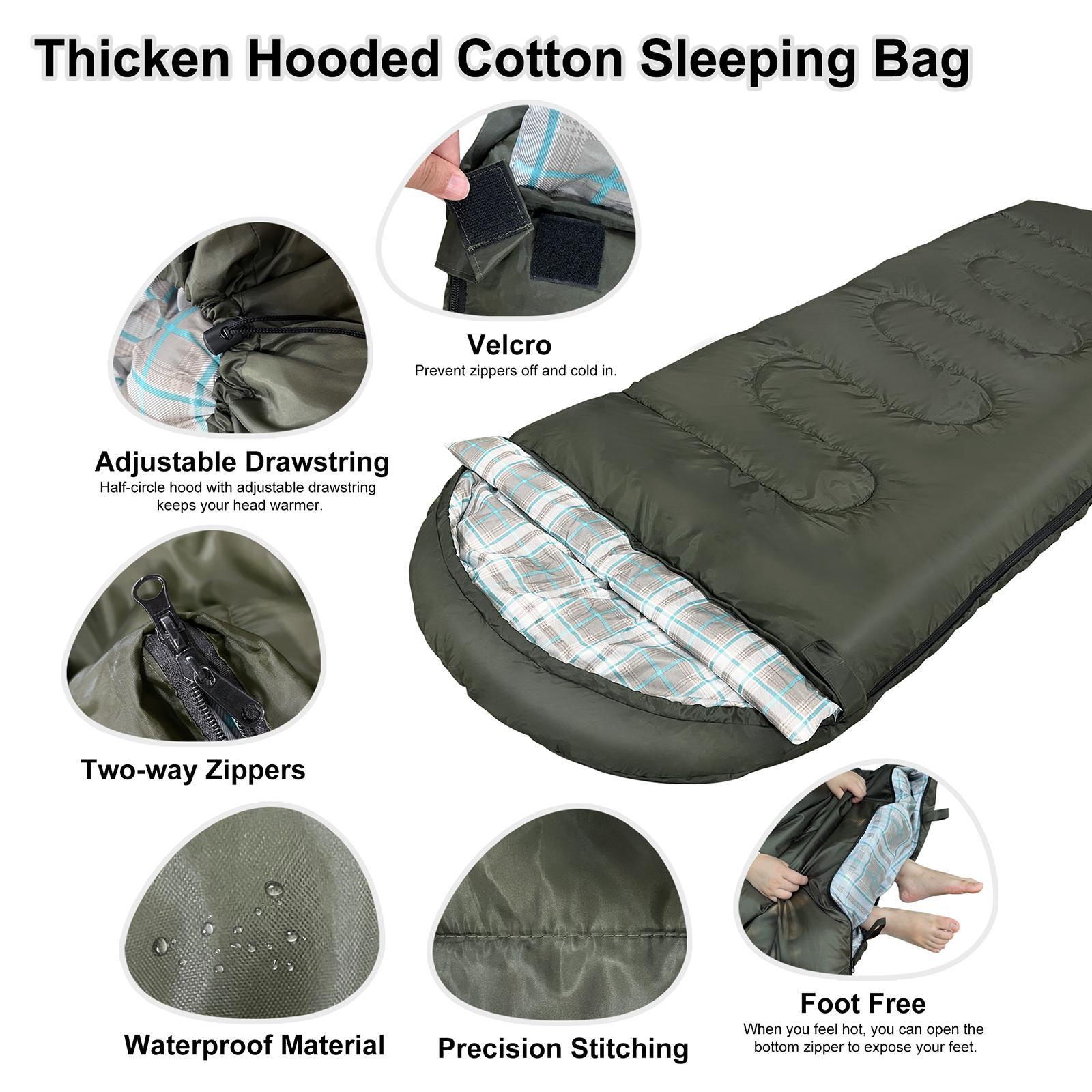 Single Waterproof Sleeping Bag Comfortable Mat Thermal Lightweight, Envelope Camping Sleeping Bag for Kids Adult Hiking Backpacking Outdoor