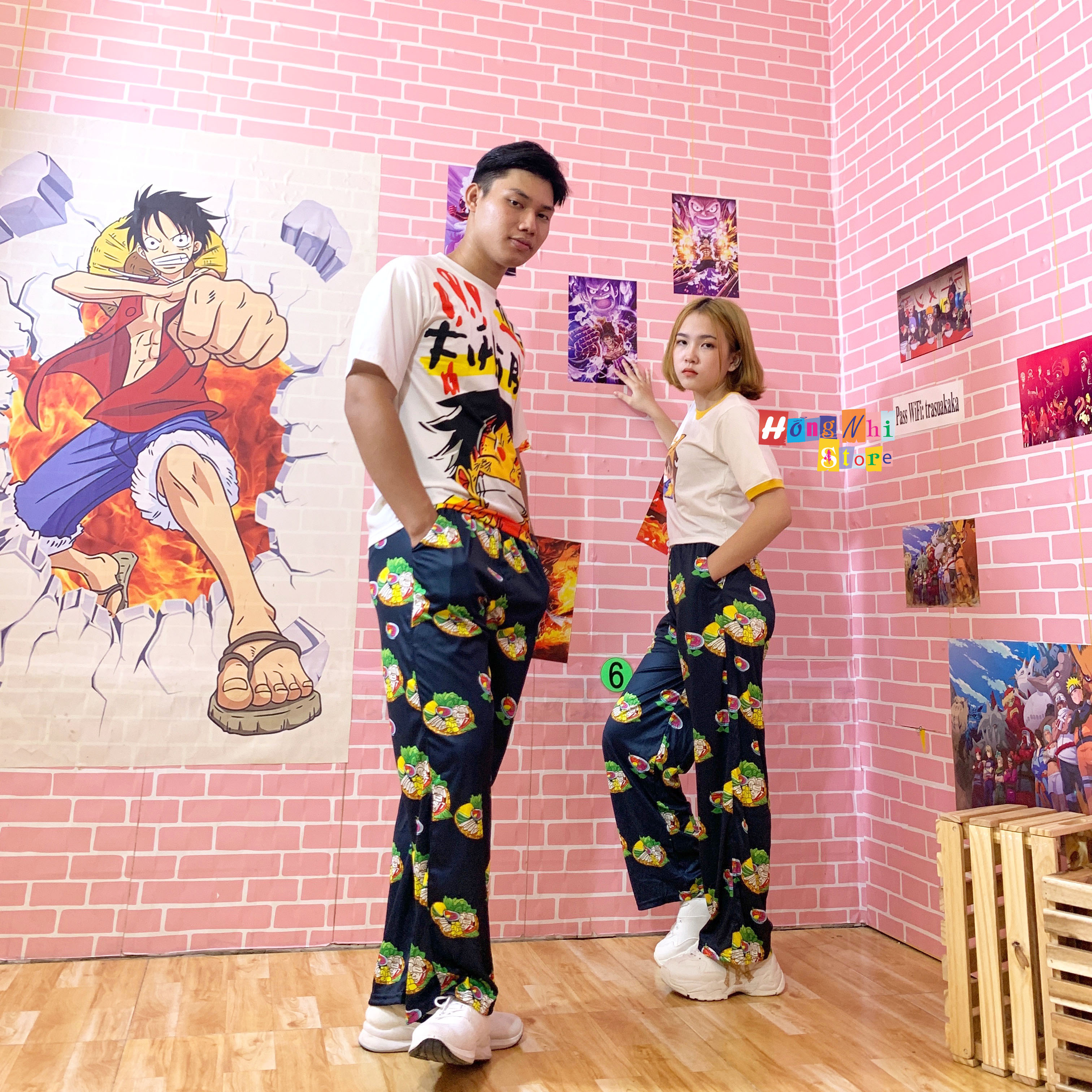 Quần Hoạt Hình Dài Ống Rộng Bún Đậu Mắm Tôm Cartoon Pant V2 Oversize Ulzzang Unisex - MM