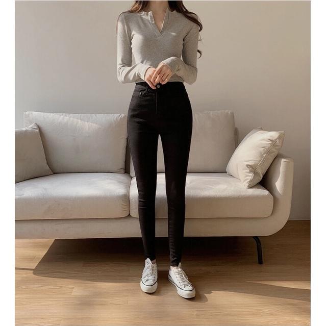 Quần Jean Nữ Lưng Cao Ôm Đen Co Giãn Tulidu Quần Bò Nữ Cạp Cao Skinny1550.1220