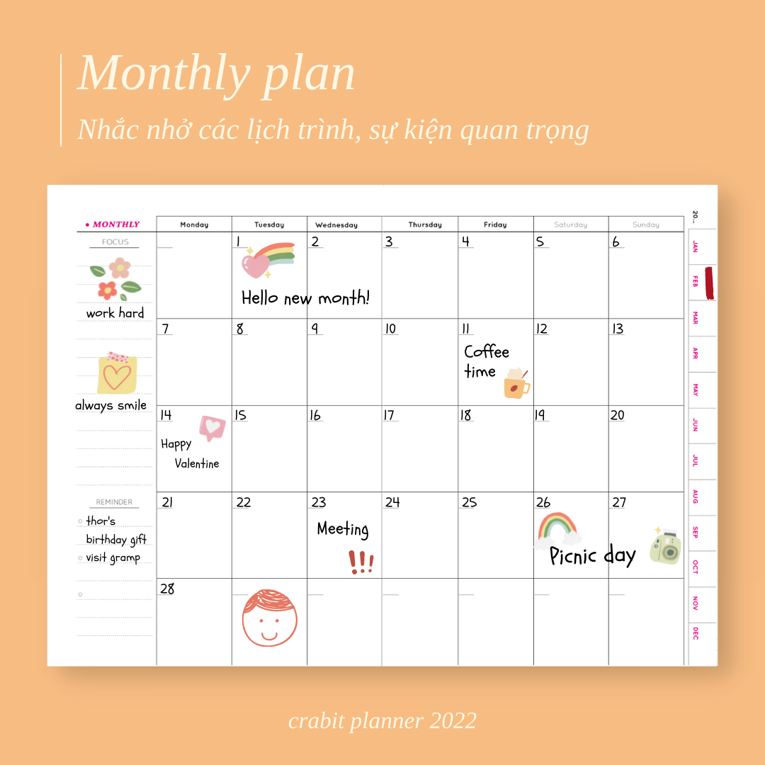 Sổ lịch Crabit Planner 2022 - Sổ tay A5