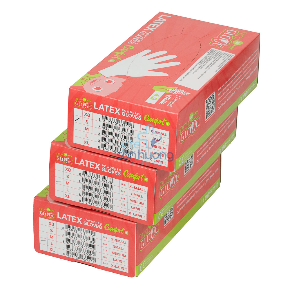 Găng Tay Y Tế Latex  I'm gloves Có Bột Màu Trắng Hộp 100 Chiếc