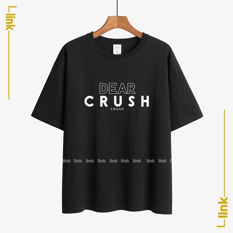 Áo phông đen tay lỡ cổ tròn CRUSH dáng rộng unisex