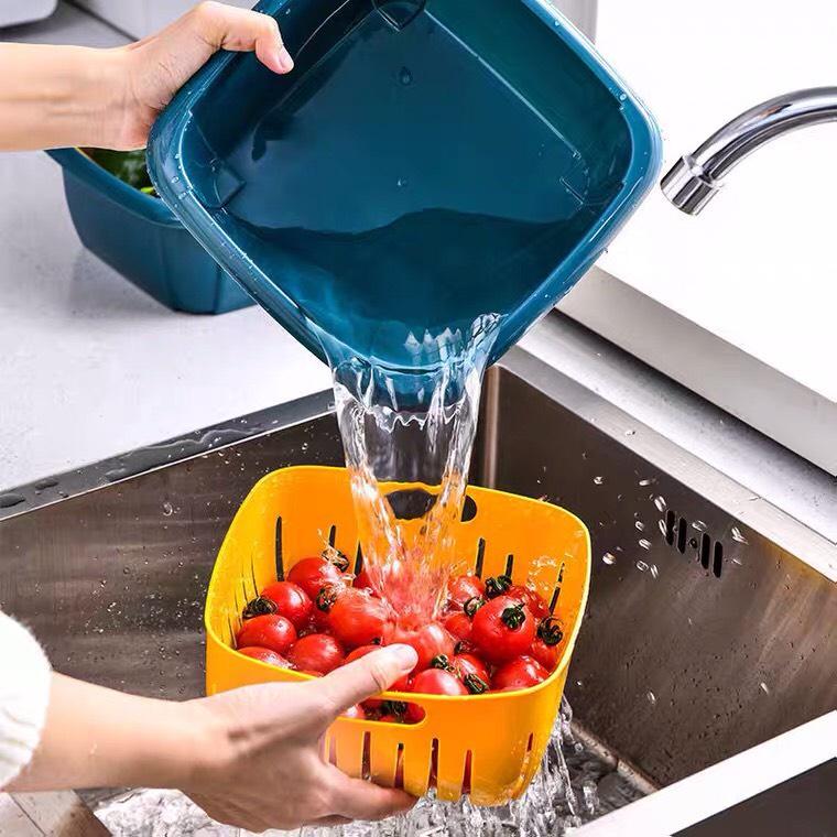 Bộ Thau Rổ Có Nắp Đậy Tiện Lợi