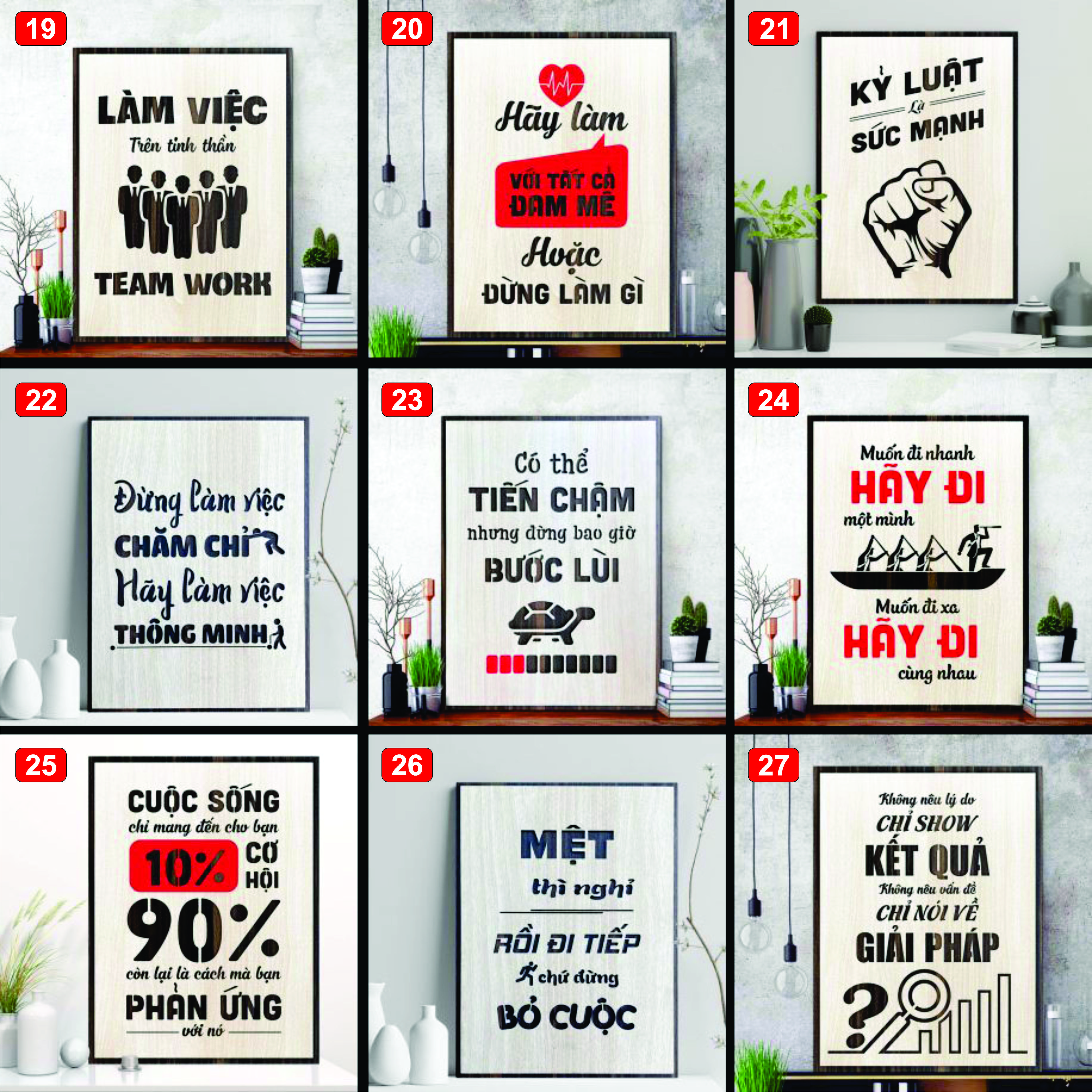 Tranh Động Lực - Bảng Gỗ Khẩu Hiệu Tạo Động Lực Trang Trí Văn Phòng, Phòng Làm Việc
