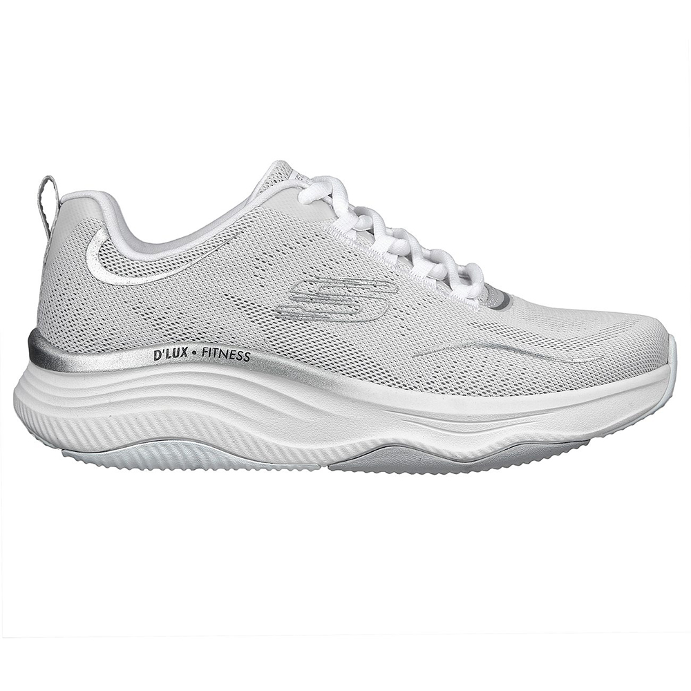 Skechers Nữ Giày Thể Thao Giặt Máy Được, Tập Gym, Đi Học, Đi Làm, Thường Ngày Sport D'Lux Fitness Pure Glam Air-Cooled Memory Foam Machine Washable, Relaxed Fit, Vegan - 149837-WSL