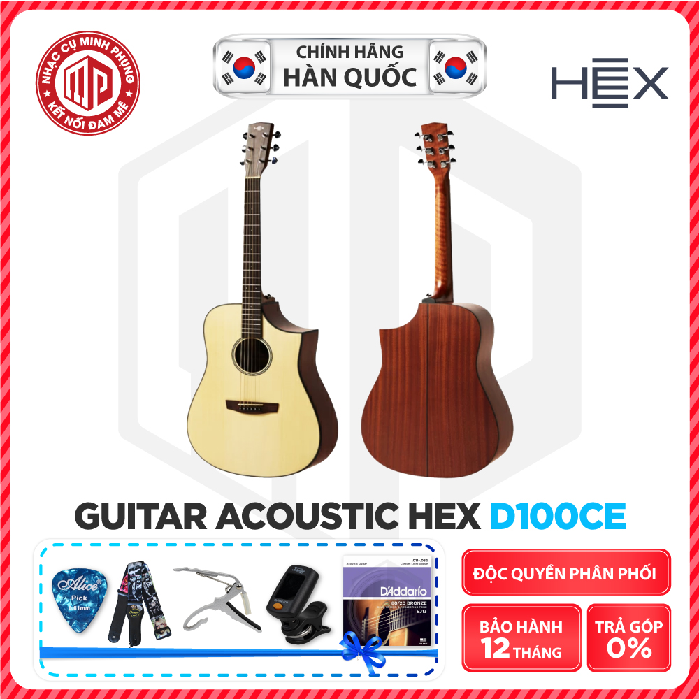 Đàn Guitar Acoustic - HEX D100CE - Hive Series - Size Grand Auditorium - EQ Fishman Sonitone GT2 - Hàng chính hãng