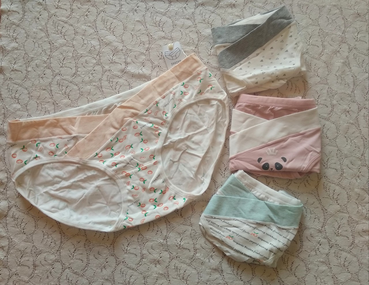Combo 4 quần lót bầu cạp chéo cotton xịn giao ngẫu nhiên-đặc biệt phần đáy màu trắng