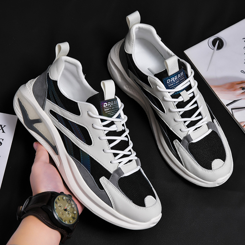 Giày Thể Thao Nam AZARA- Sneaker Màu Trắng Viền Đen - Trắng Viền Vàng , Giày Thể Thao Hoạt Động Ngoài Trời, Mẫu Mới - G5190