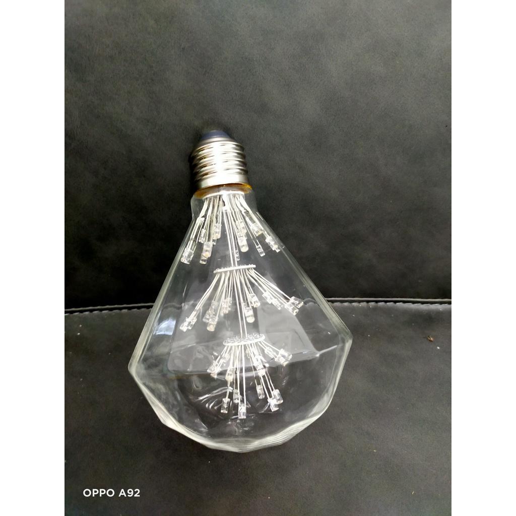 LED Edison g95-3w E27 kiểu dáng kim CƯƠNG hoa 1 chế độ, AS vàng êm dịu,