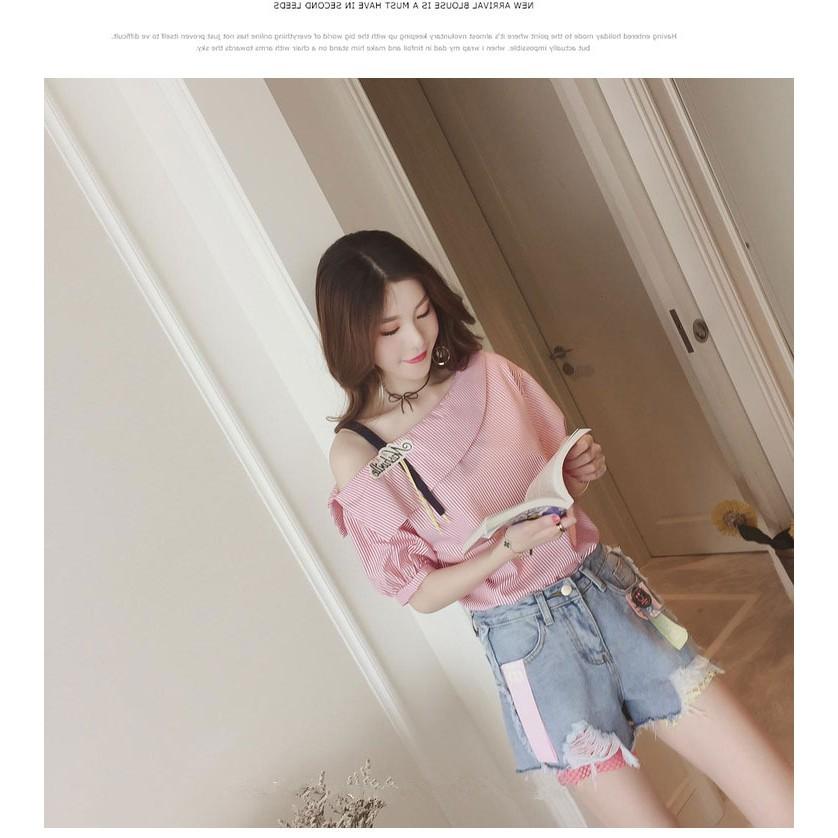 Áo kiễu nữ trễ vai dễ thương