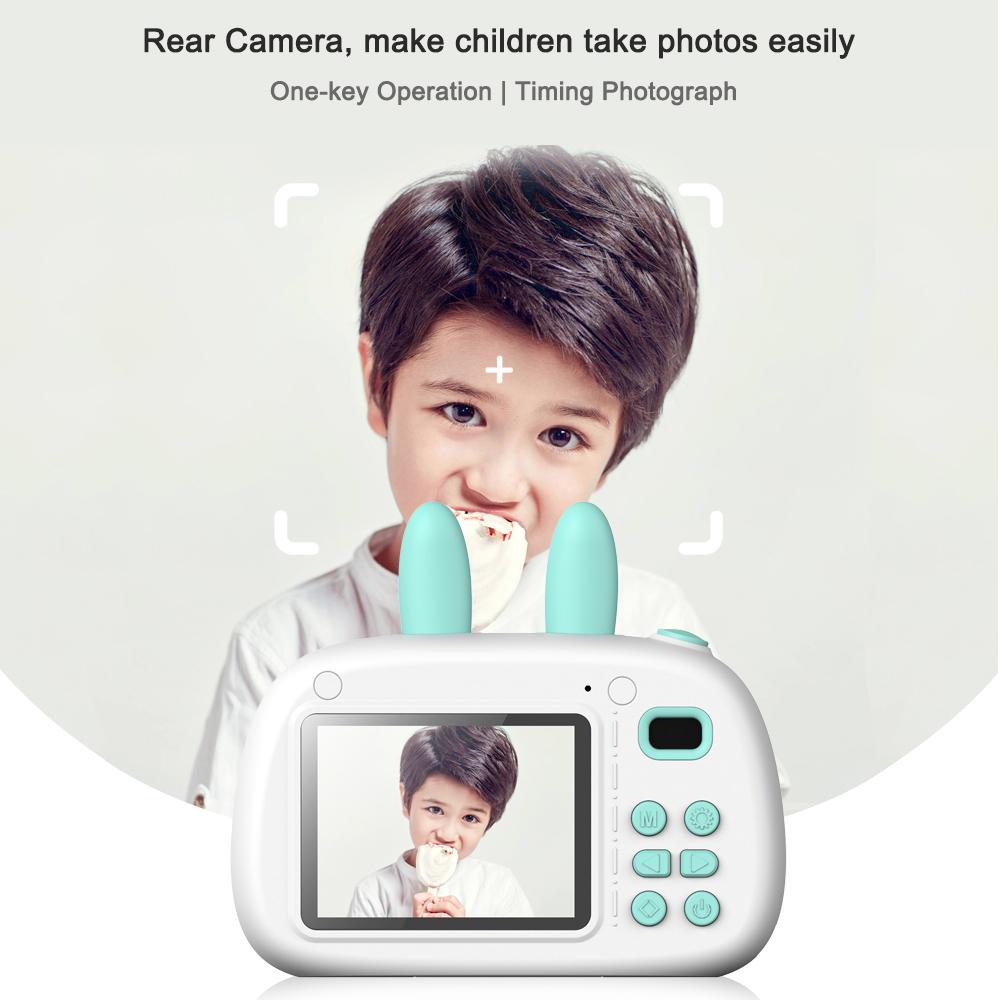 Máy ảnh kỹ thuật số Mini Kids 1.8MP Camera trước sau selfie 2.4 inch IPS HD Màn hình kép Đèn pin Camera màu hồng đáng yêu