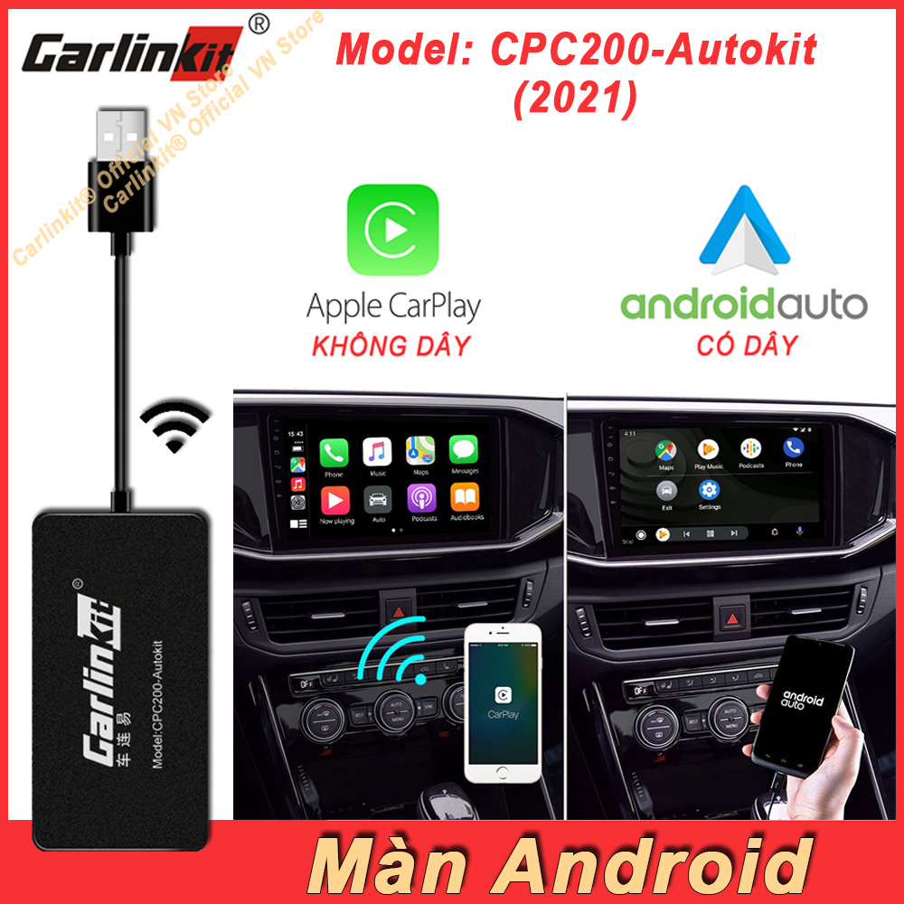 Carlinkit CPC200-AutoKit -Bộ Adapter chuyển đổi Apple Carplay có dây sang Apple Carplay không dây cho xe hơi màn Android.