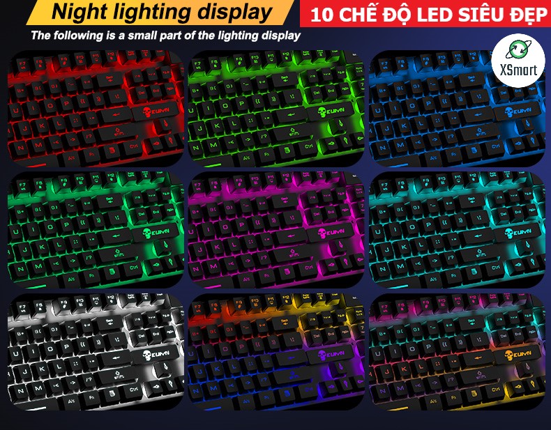 Bộ Bàn Phím Và Chuột Chơi Game Có 10 Chế Độ Led Khác Nhau XSmart T6RGB Super PRO 2021 Tương Thích Máy Tính PC Laptop - Hàng Chính Hãng