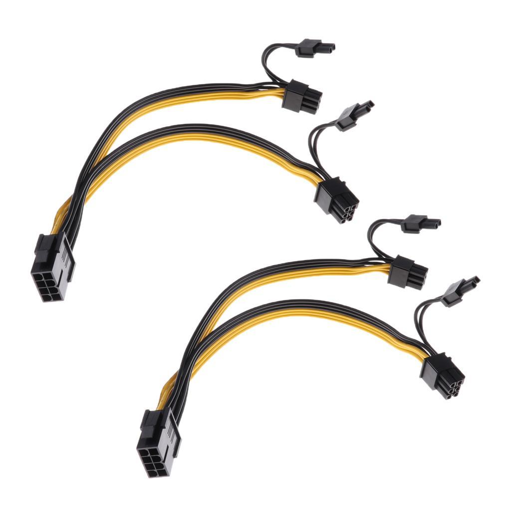 CPU 8-pin Female to Dual PCI-E 8p Male Power Cable for Graphics Card