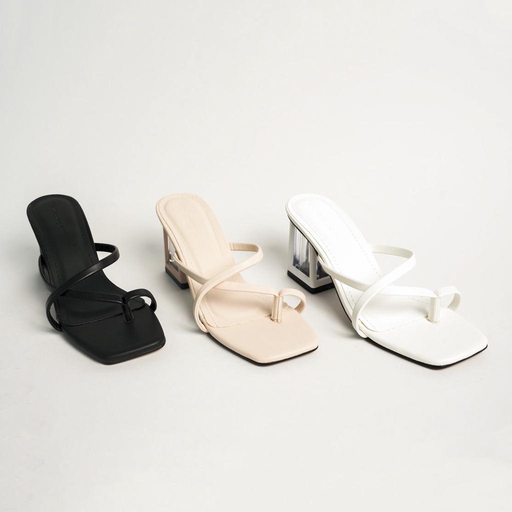 Giày sandal cao gót quai mảnh kẹp sỏ ngón FAROSA - V7 đế hộp vuông 7cm cực hót trend