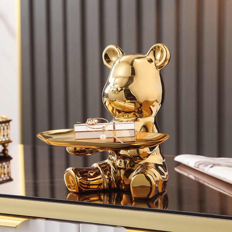 TƯỢNG GẤU BEARBRICK TRANG TRÍ NHÀ CỬA GOLDEN BEARB ROOM TRAY