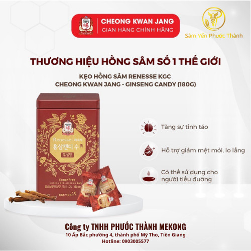 Kẹo Hồng Sâm KGC  Cheong Kwan Jang - Candy Không Đường 180g-SYPT