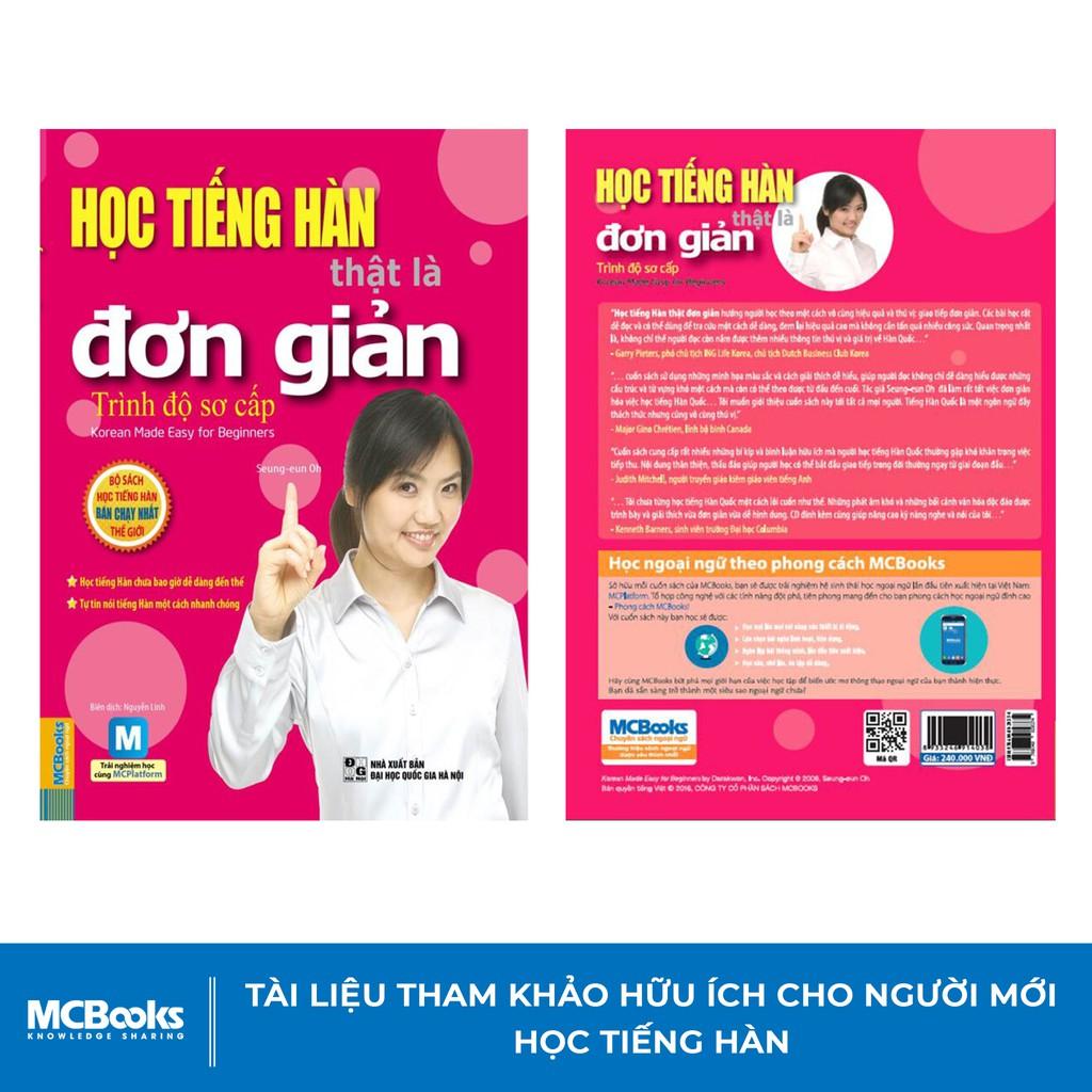 Sách - Học Tiếng Hàn Thật Là Đơn Giản Trình Độ Sơ Cấp Cho Người Mới Học - Học Kèm App Online