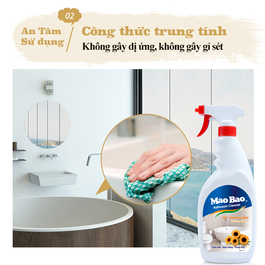 Combo 02 chai Nước Tẩy Nhà Tắm Mao Bao 600ml