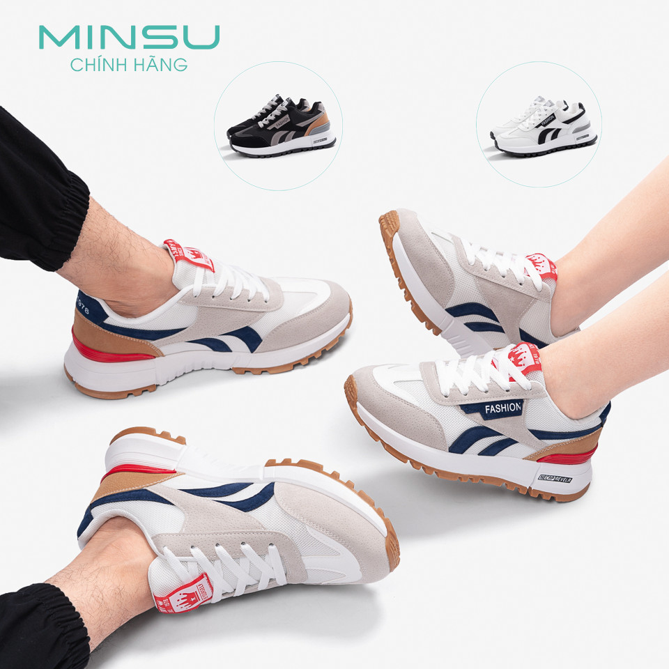 Giày Thể Thao Sneaker Cặp Đôi Nam Nữ MINSU Classic M3302, Giày Bata Hàn Quốc Nam Nữ Mix Đồ Đi Học, Chơi, Du Lịch Cực Đẹp