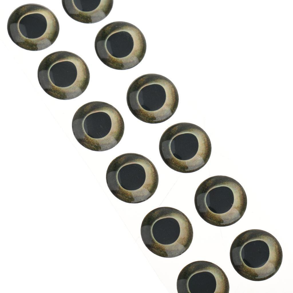 20pcs Waterproof Fishing Fly Tying 4D Eyes Lure Making Self Adhesive For Fly Tying Jigs Craft Dolls 6mm/10mm/15mm