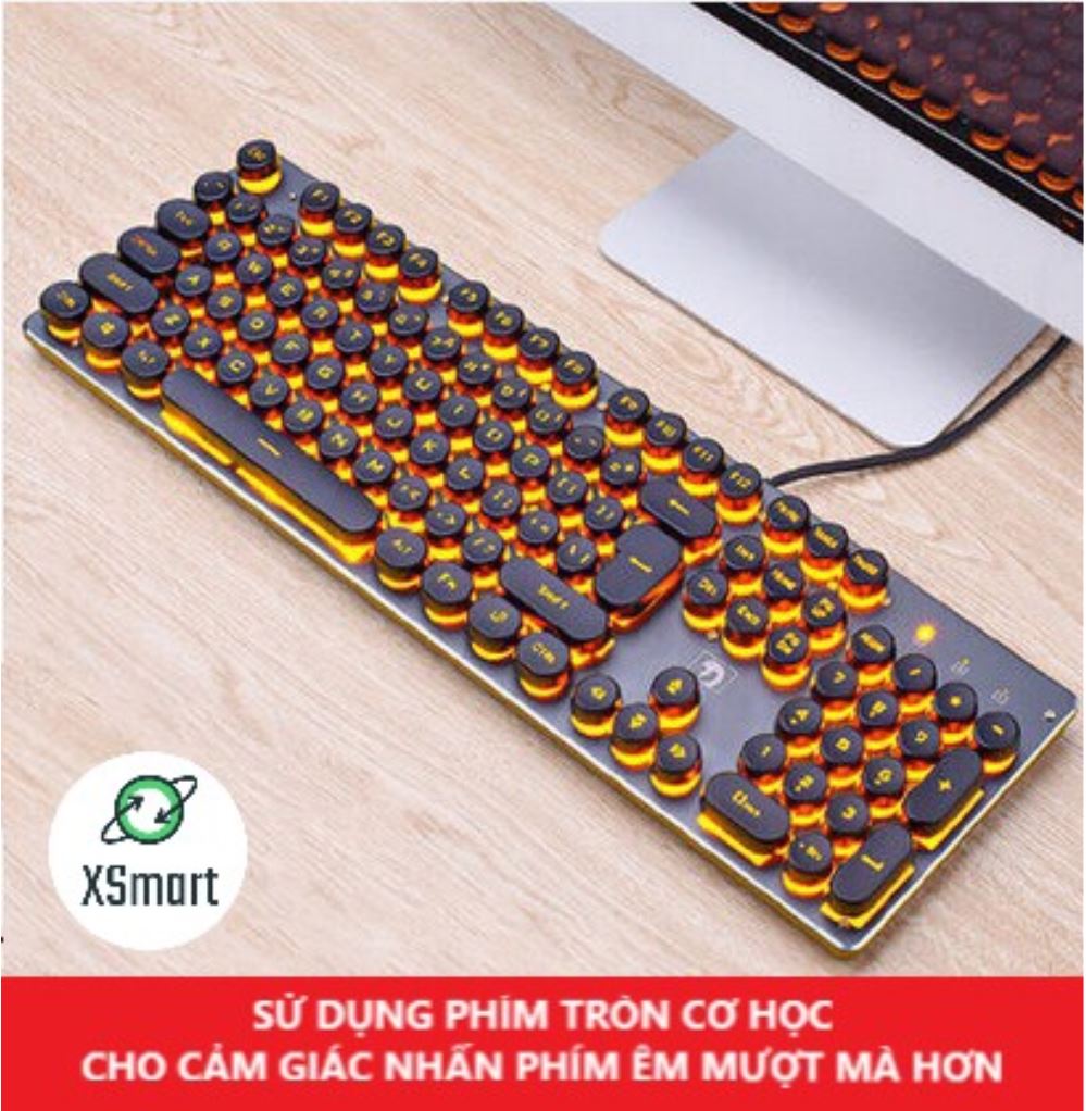 Bàn Phím Chuyên Game XSmart K100 CAO CẤP Siêu đẹp, Cực êm Led RGB Nhiều Chế Độ Phiên Bản 2021 - Hàng Chính Hãng