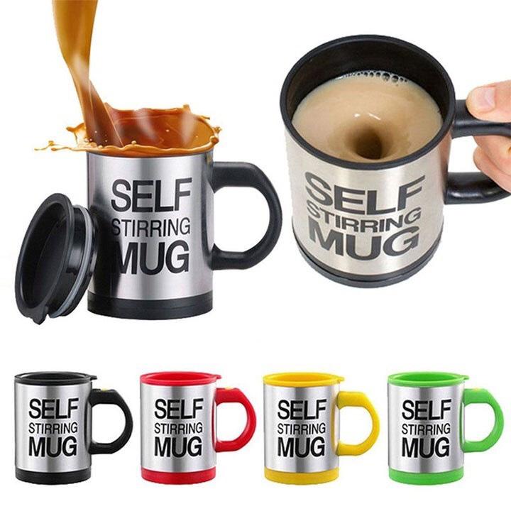 Ly tự khuấy, cốc tự khuấy cà phê thông minh, cốc pha cafe tự động Self Stirring Mug 2714