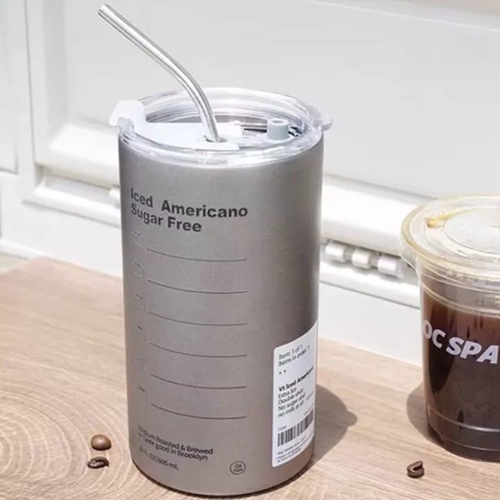 Ly Giữ Nhiệt Iced Americano Inox 304 Có Ống Hút Ly Uống Coffee