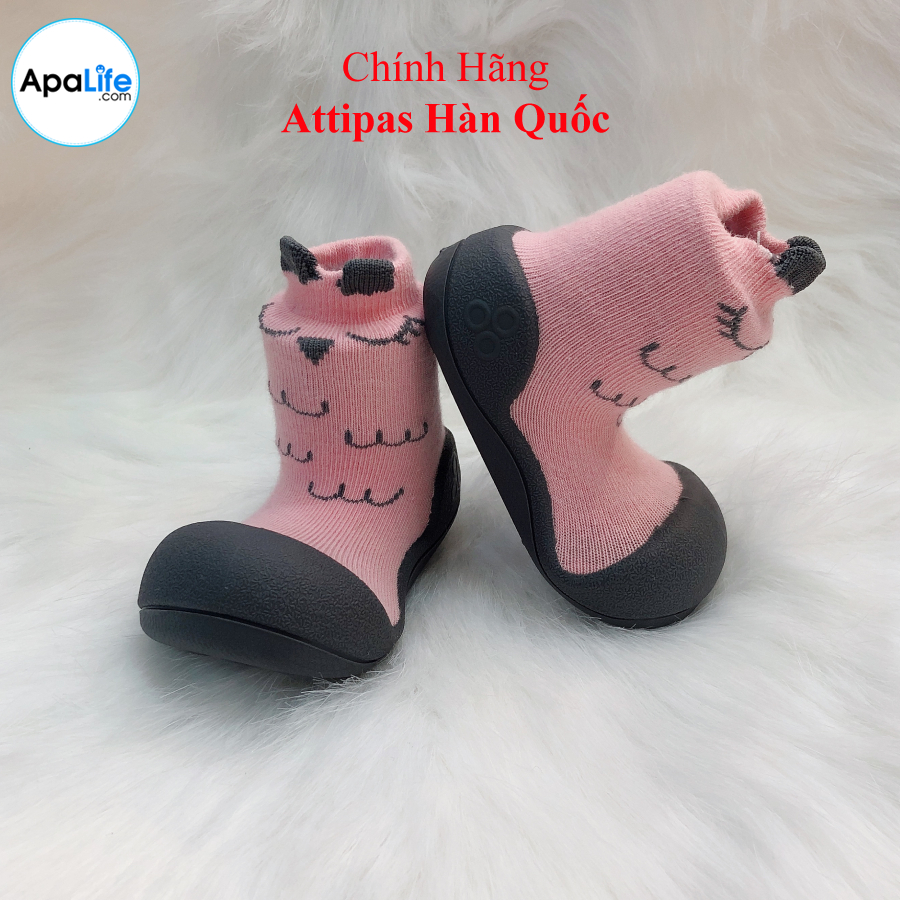 Attipas Cutie Pink AT001 - Giày tập đi cho bé trai /bé gái từ 3 - 24 tháng nhập Hàn Quốc: đế mềm, êm chân &amp; chống trượt