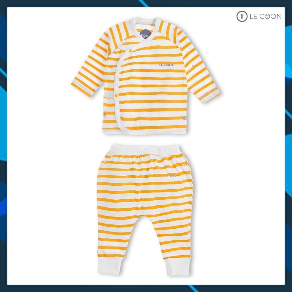 Le coon- Bộ đồ quần áo trẻ em dài tay cúc bấm LC04_01 chất liệu 100% cotton (0 tháng - 3 tuổi)